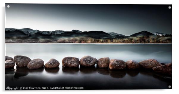 Serene Winter Morning at Loch Morlich No. 10 Acrylic by Phill Thornton