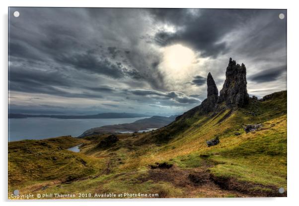 The Old Man of Storr Acrylic by Phill Thornton