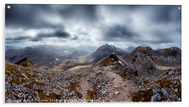 View from the top of Spidean Coire nan Clach Acrylic by Phill Thornton