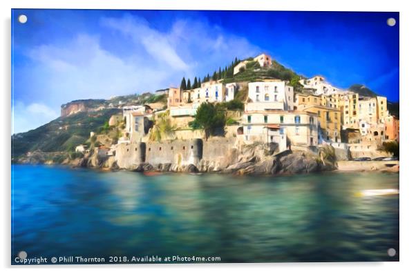 Italian village of Minori Acrylic by Phill Thornton