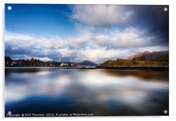 Storm clouds over Plockton Acrylic by Phill Thornton