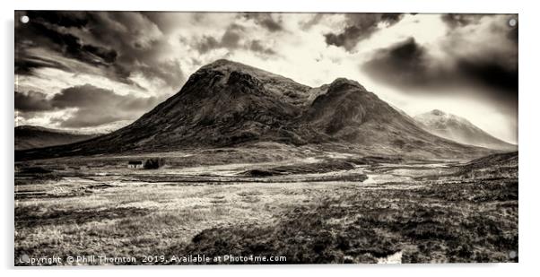 Storm clouds over Stob Dearg Acrylic by Phill Thornton