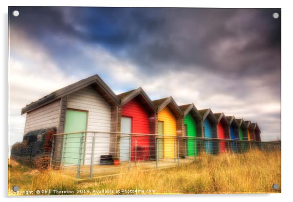 Blyth Beach Huts No. 5 Acrylic by Phill Thornton