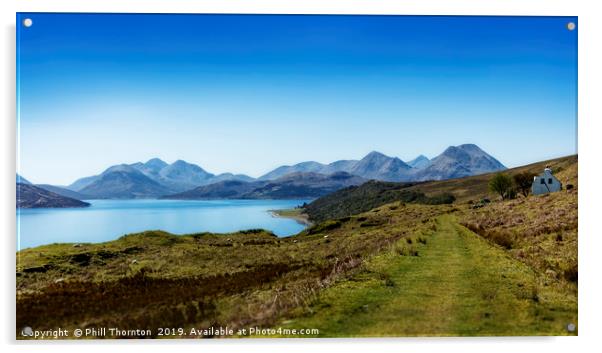 The Sound of Raasay and The Cuillin mountain range Acrylic by Phill Thornton