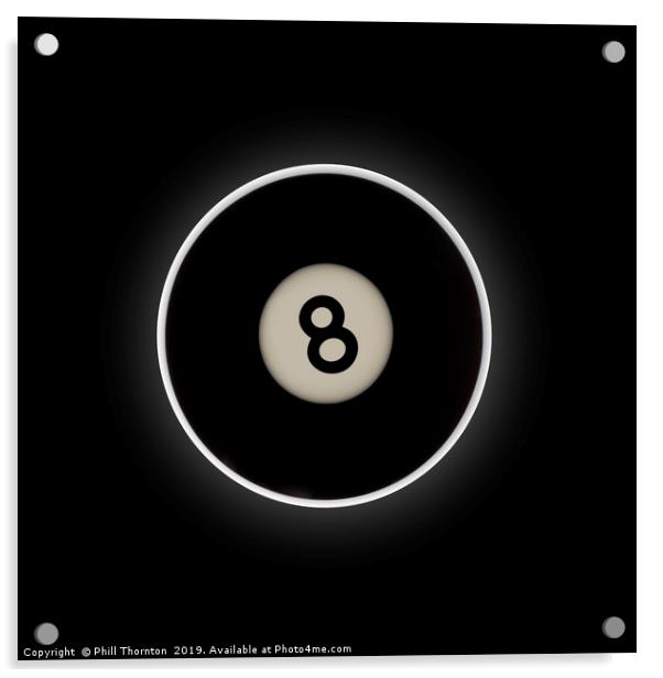 Eight ball eclipse Acrylic by Phill Thornton