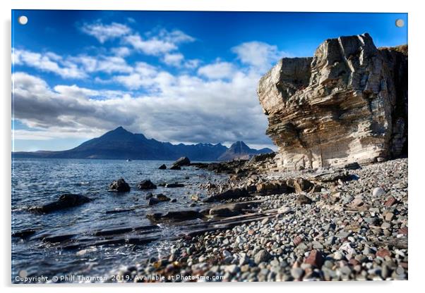 View from Elgol to the Black Cuiliins Acrylic by Phill Thornton