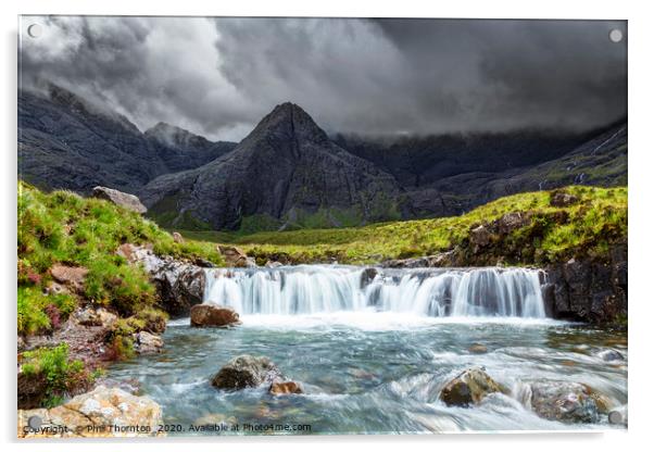 Calm before the storm, Fairy Pools. Acrylic by Phill Thornton