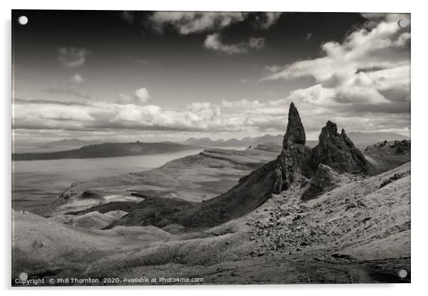 View of the Old Man of Storr Acrylic by Phill Thornton