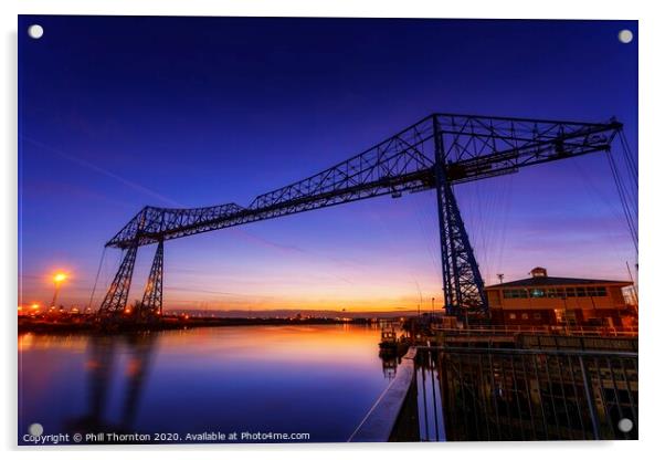 Tees Transporter bridge. No.2  Acrylic by Phill Thornton