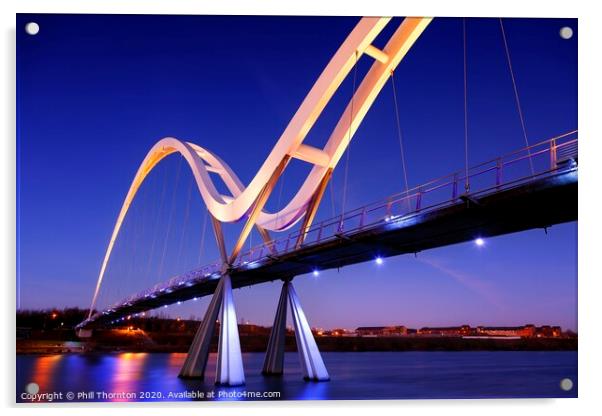 Infinity Bridge, Stockton-on Tees. Acrylic by Phill Thornton