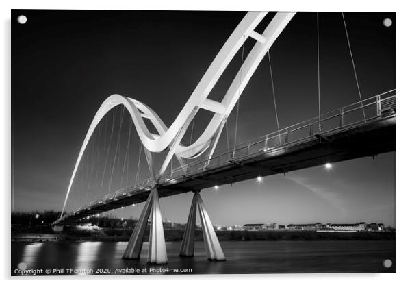 Infinity Bridge, Stockton-on Tees. No.2 Acrylic by Phill Thornton