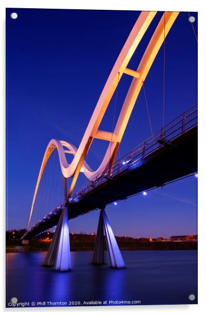 Infinity Bridge, Stockton-on Tees. No. 3 Acrylic by Phill Thornton