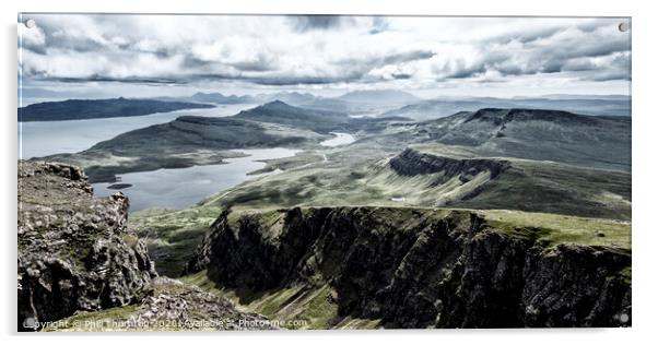 Dramatic skies from the top of the Storr, Isle of  Acrylic by Phill Thornton