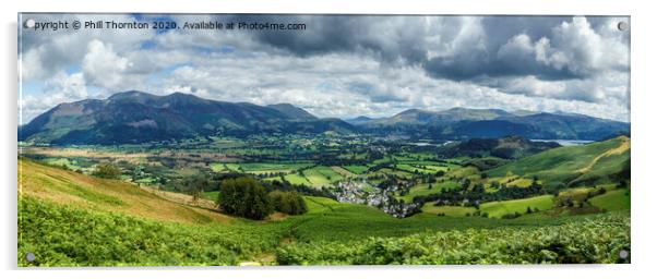 Panoramic view of the northern Lake District No. 2 Acrylic by Phill Thornton