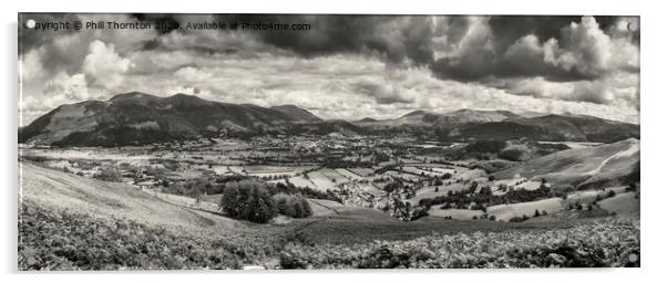 Panoramic view of the northern Lake District No. 2 Acrylic by Phill Thornton