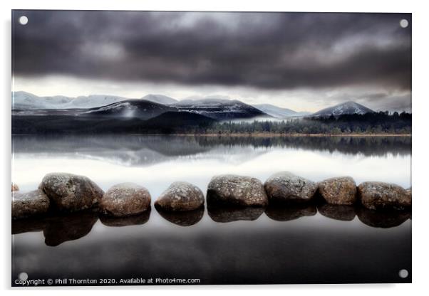 Loch Morlich No.1 3x2 Acrylic by Phill Thornton