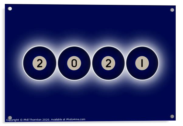 2021 new year blue balls Acrylic by Phill Thornton
