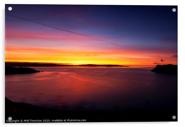 Majestic Sunset over Uig Bay, Isle of Skye. No. 2 Acrylic by Phill Thornton