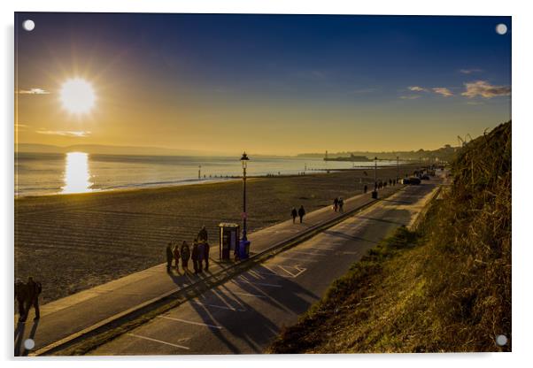 Bournemouth beach promenade Acrylic by Steve Mantell