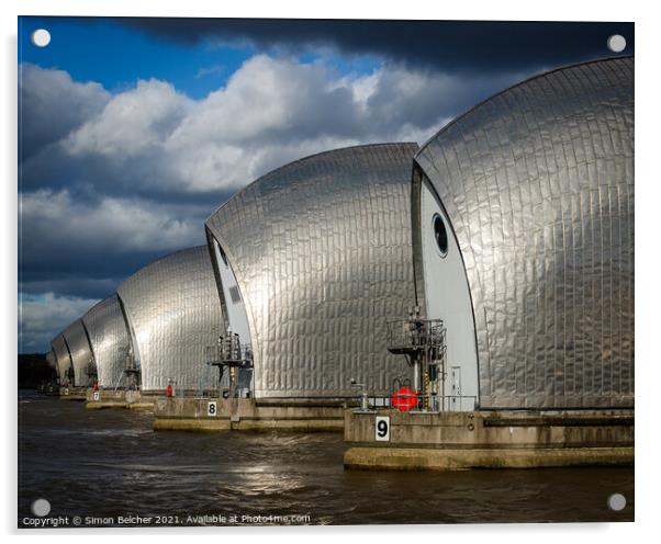 Thames Barrier Acrylic by Simon Belcher