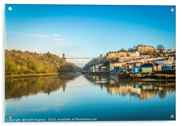 Clifton Suspension Bridge Reflected Acrylic by Keith Rugman