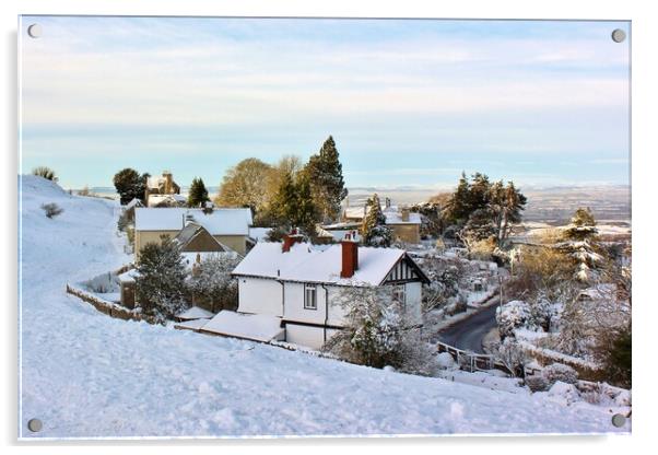 Snow on Cleeve Hill Acrylic by Susan Snow
