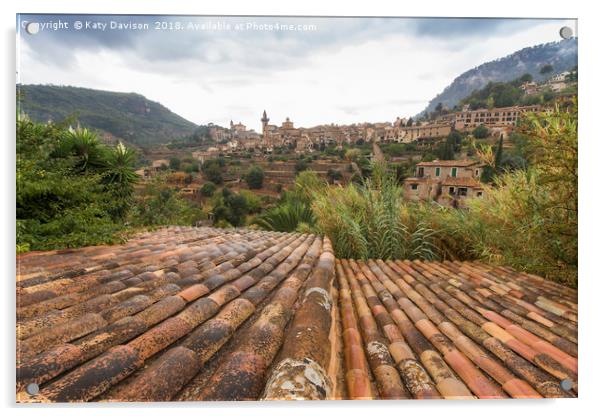 Valldemossa village, Majorca Acrylic by Katy Davison