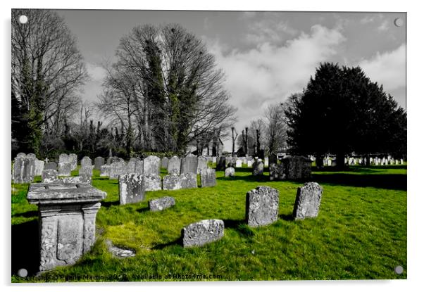 Church Graveyard, Avebury, Wiltshire Acrylic by Penny Martin