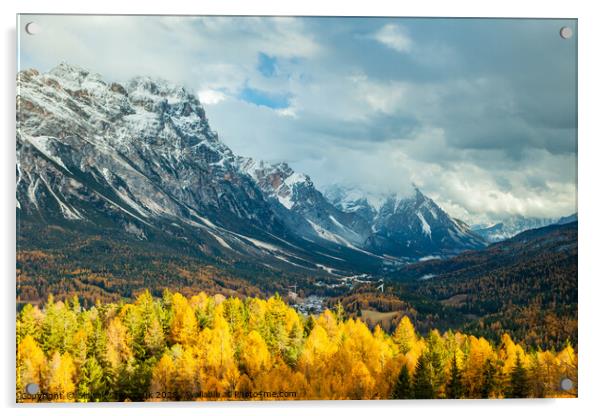 Changing Seasons in the Dolomites Acrylic by Slawek Staszczuk