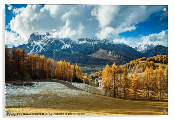 Dolomites Valley Acrylic by Slawek Staszczuk