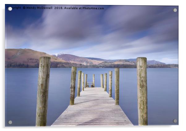 Ashness Jetty, Derwentwater, Lake District. UK Acrylic by Wendy McDonnell
