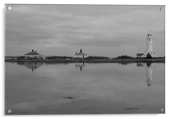 Hurst Point Lighthouse and Cottages in Spring Acrylic by Rob Evans