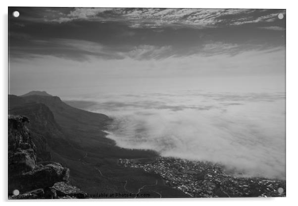 Looking down on Camp's Bay from Table Mountain Acrylic by Rob Evans
