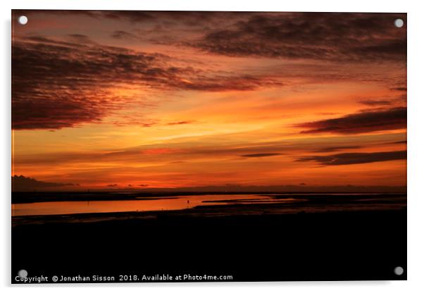Lytham Sunset Acrylic by Jonathan Sisson