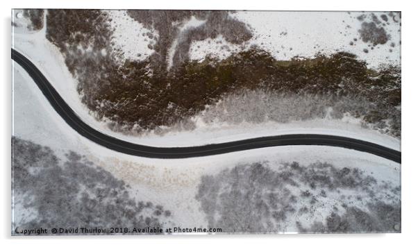 Icelandic Ice Road Acrylic by David Thurlow