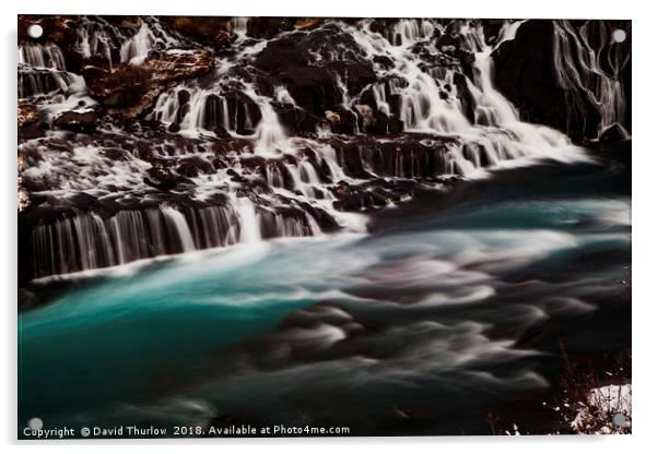 Glacial Waterfall Acrylic by David Thurlow