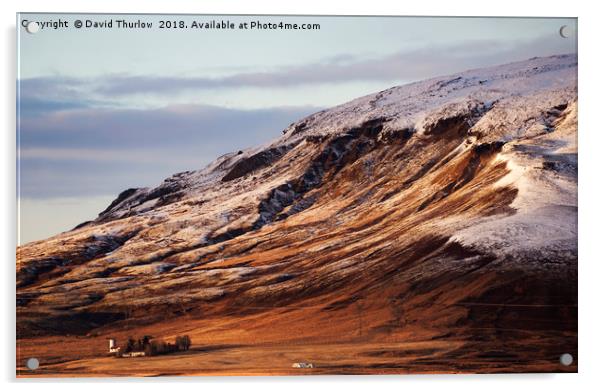 Icelandic Mountain Farm Acrylic by David Thurlow
