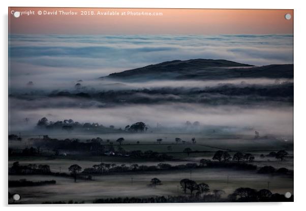 Welsh Evening Sea Mist Acrylic by David Thurlow