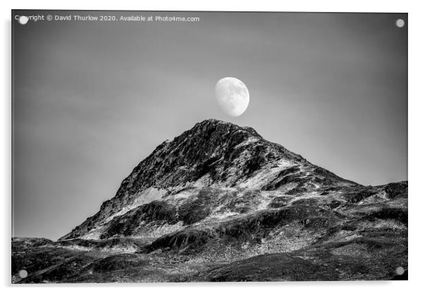 Snowdonia Moonrise Acrylic by David Thurlow