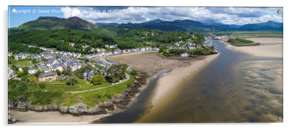 Borth y gest, patterns in the sand. Acrylic by David Thurlow