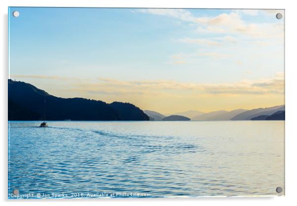 Early morning on Queen Charlotte Sound Acrylic by Jon Sparks