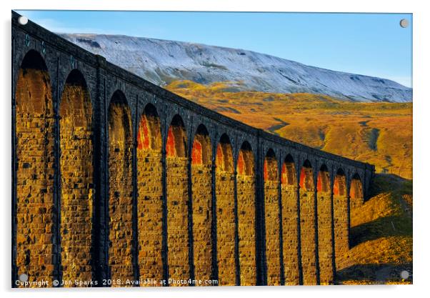 Ribblehead Viaduct and Whernside Acrylic by Jon Sparks