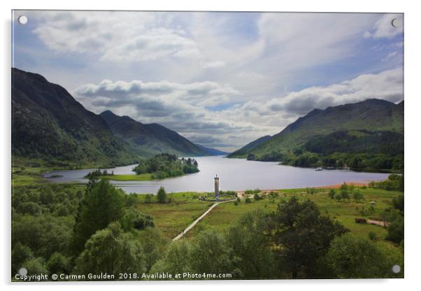 Glenfinnan Monument  Acrylic by Carmen Goulden