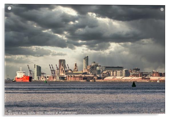 Liverpool ships and clouds Acrylic by Ben Delves