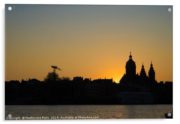 Sunset over Amsterdam Acrylic by Madhurima Ranu