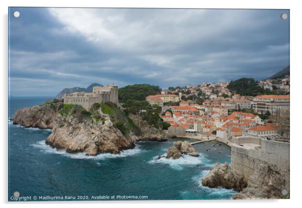 View from the old city walls, Dubrovnik Acrylic by Madhurima Ranu