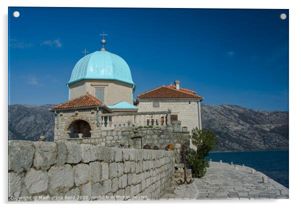 Our Lady of the rocks, Perast  Acrylic by Madhurima Ranu