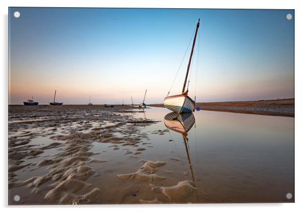 Boats in Meols during sunset Acrylic by Lukasz Lukomski