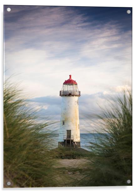 Talacre lighthouse Acrylic by Lukasz Lukomski