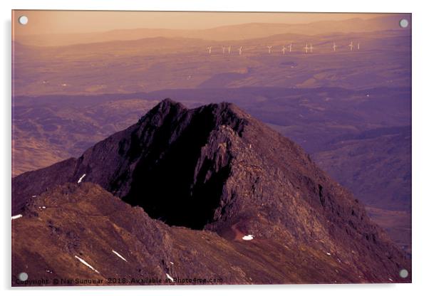 Mount Snowdonia  Acrylic by Nar Sunuwar